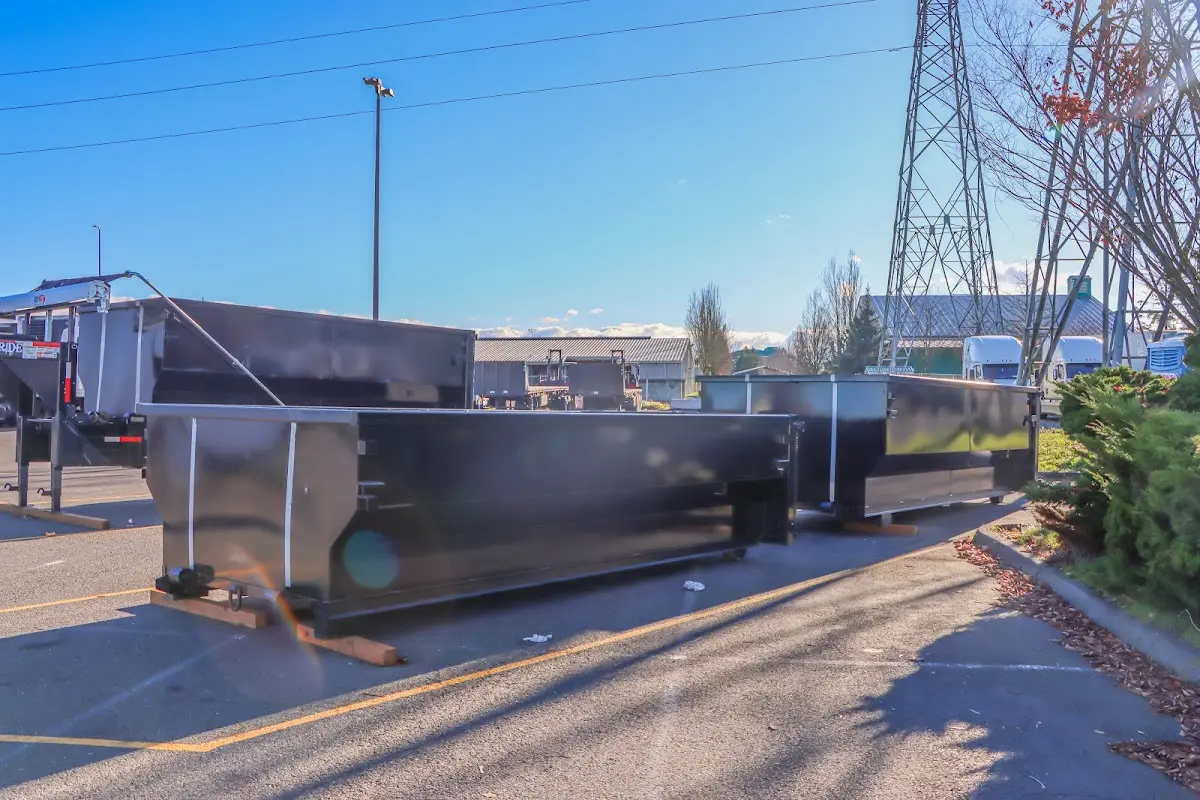 Roll-off dumpster ready for waste disposal at job site for Residential Dumpster Rental in Alpine